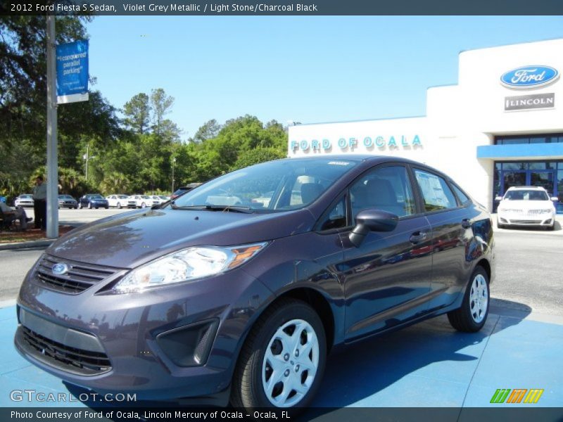 Violet Grey Metallic / Light Stone/Charcoal Black 2012 Ford Fiesta S Sedan