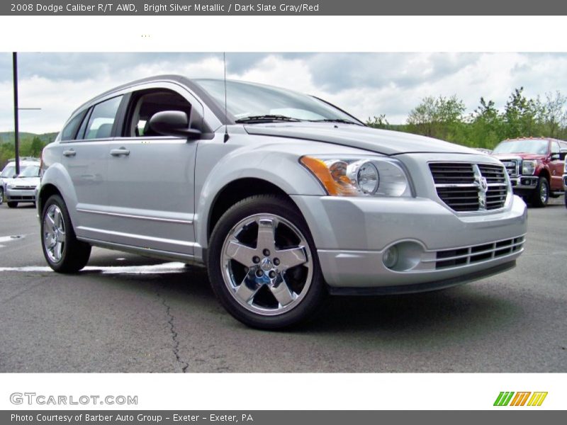 Bright Silver Metallic / Dark Slate Gray/Red 2008 Dodge Caliber R/T AWD