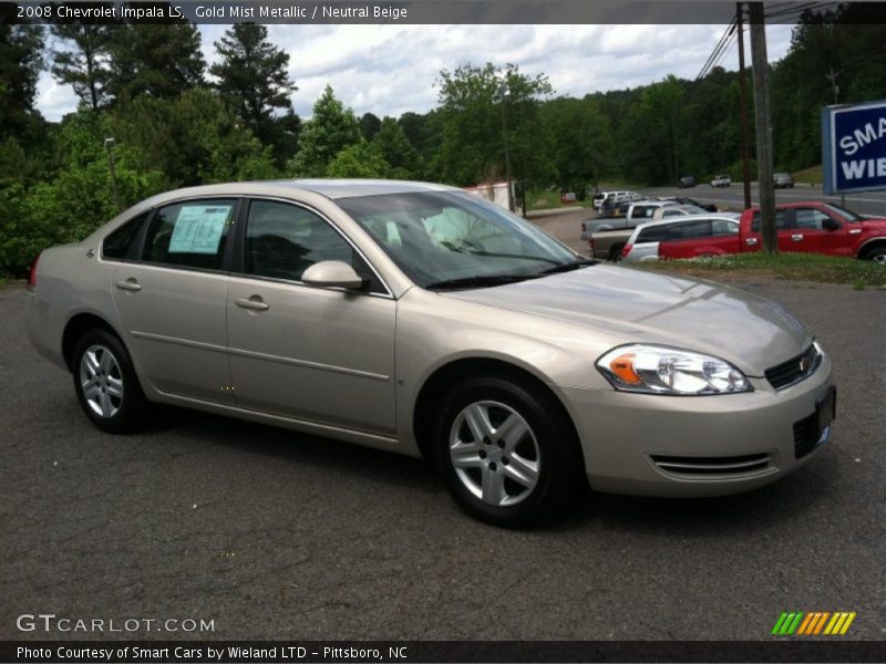 Gold Mist Metallic / Neutral Beige 2008 Chevrolet Impala LS
