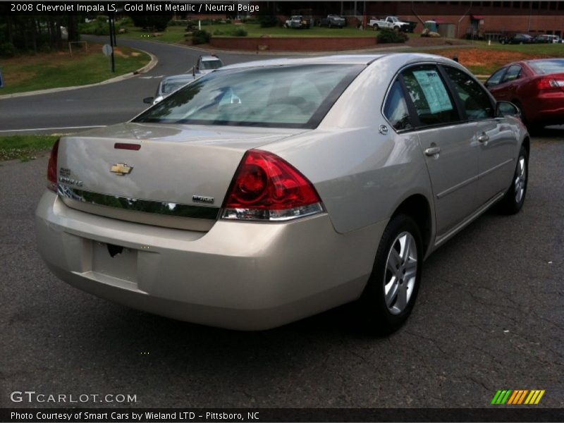 Gold Mist Metallic / Neutral Beige 2008 Chevrolet Impala LS