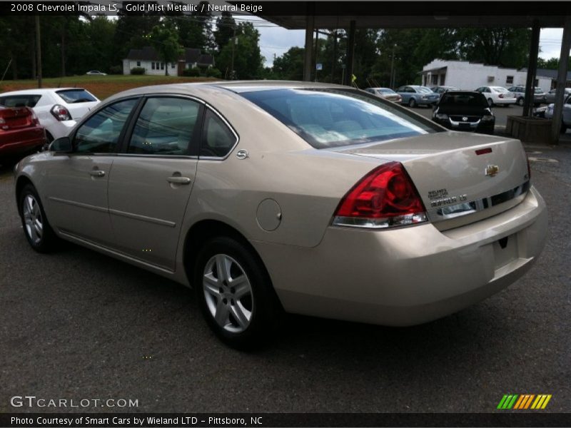 Gold Mist Metallic / Neutral Beige 2008 Chevrolet Impala LS