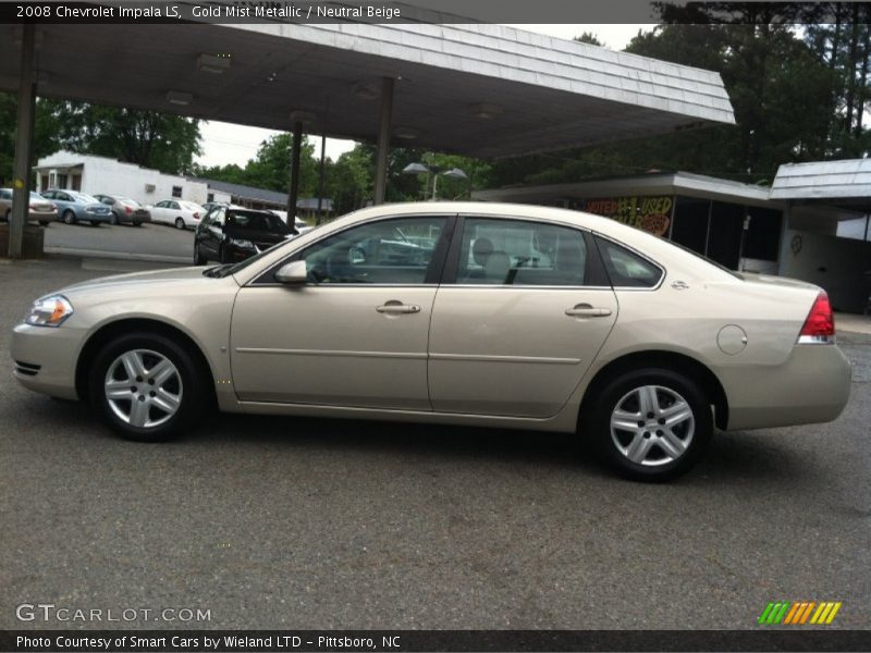 Gold Mist Metallic / Neutral Beige 2008 Chevrolet Impala LS