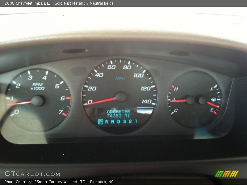 Gold Mist Metallic / Neutral Beige 2008 Chevrolet Impala LS