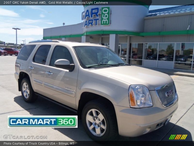Gold Mist Metallic / Cocoa/Light Cashmere 2007 GMC Yukon Denali AWD
