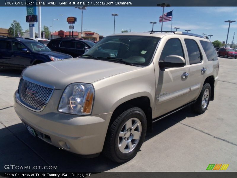 Gold Mist Metallic / Cocoa/Light Cashmere 2007 GMC Yukon Denali AWD