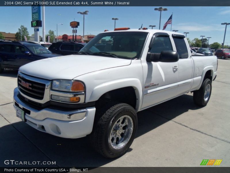 Summit White / Neutral 2004 GMC Sierra 2500HD SLE Extended Cab 4x4
