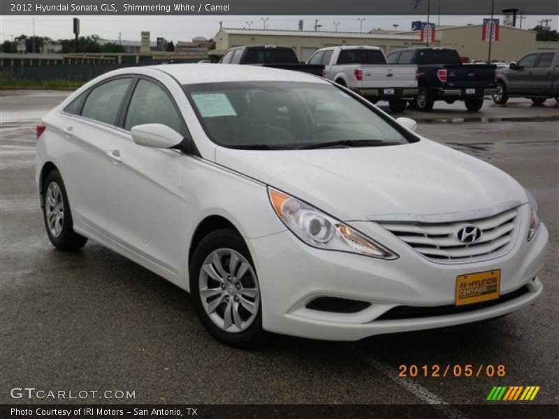 Shimmering White / Camel 2012 Hyundai Sonata GLS
