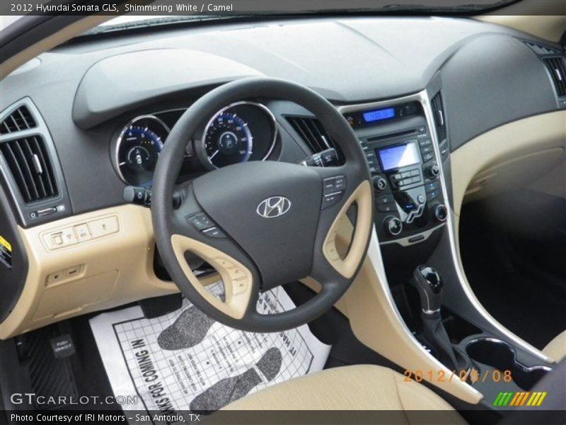 Shimmering White / Camel 2012 Hyundai Sonata GLS