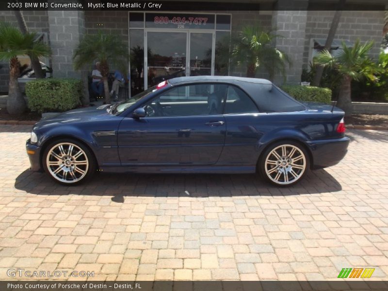 Mystic Blue Metallic / Grey 2003 BMW M3 Convertible