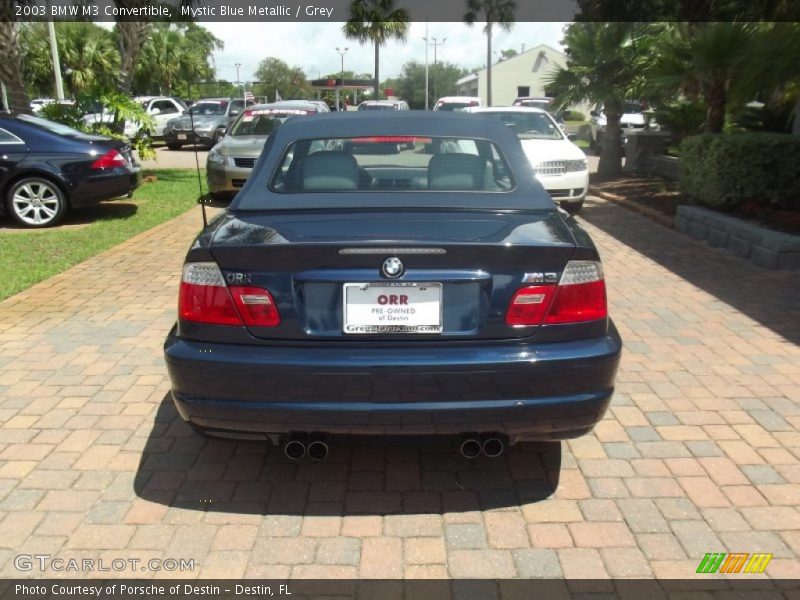 Mystic Blue Metallic / Grey 2003 BMW M3 Convertible