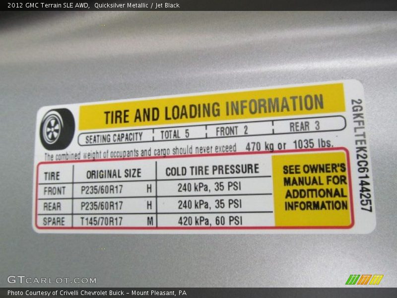 Quicksilver Metallic / Jet Black 2012 GMC Terrain SLE AWD