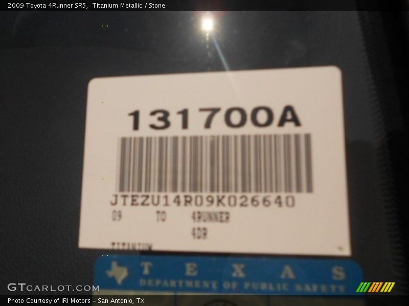 Titanium Metallic / Stone 2009 Toyota 4Runner SR5