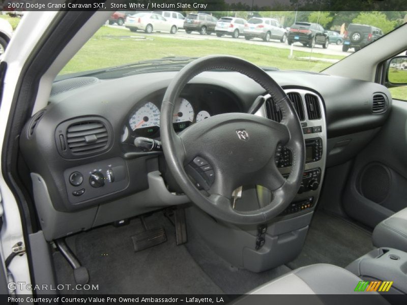 Stone White / Medium Slate Gray 2007 Dodge Grand Caravan SXT