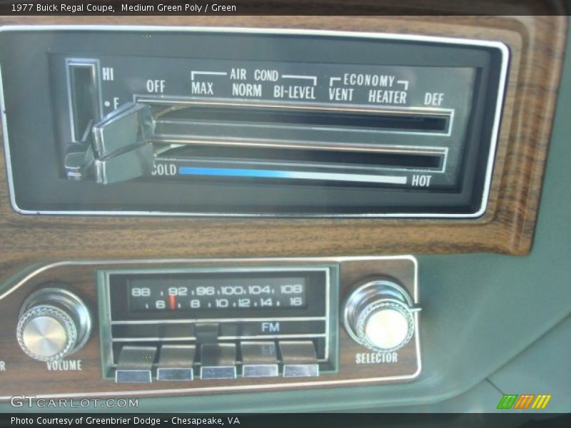 Controls of 1977 Regal Coupe