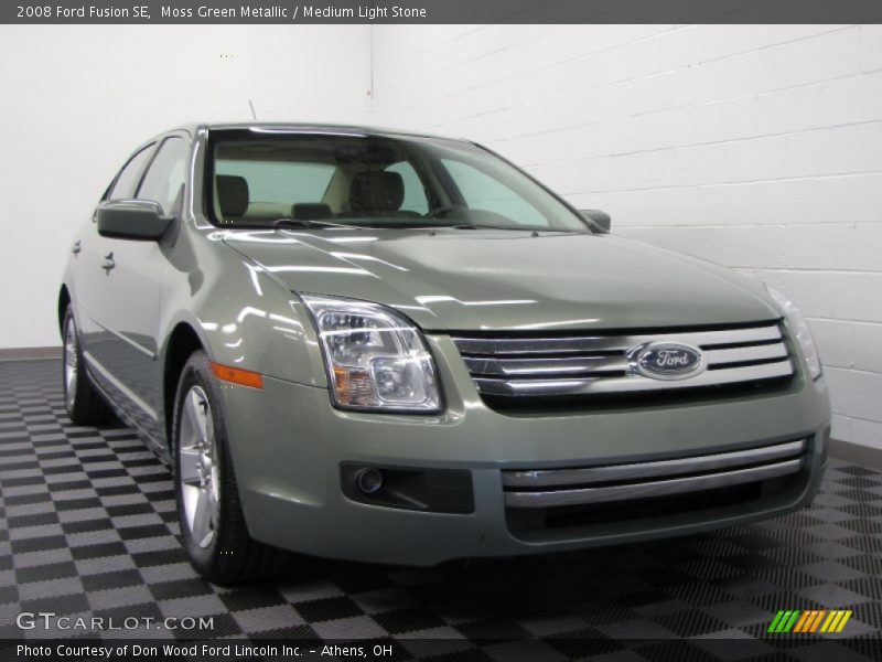 Moss Green Metallic / Medium Light Stone 2008 Ford Fusion SE