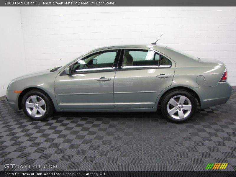 Moss Green Metallic / Medium Light Stone 2008 Ford Fusion SE