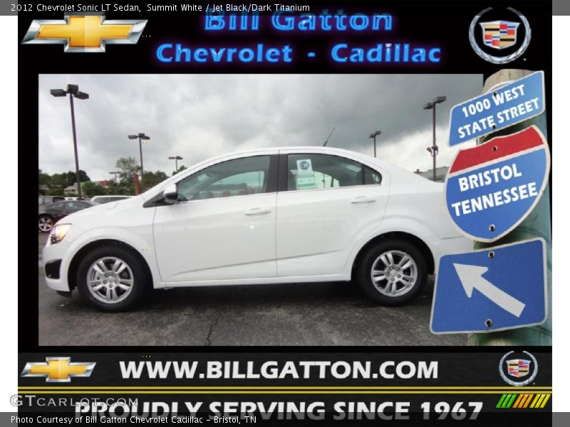 Summit White / Jet Black/Dark Titanium 2012 Chevrolet Sonic LT Sedan