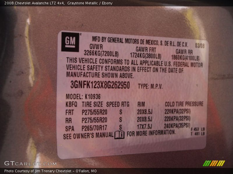 Graystone Metallic / Ebony 2008 Chevrolet Avalanche LTZ 4x4