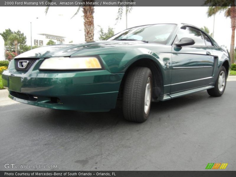 Amazon Green Metallic / Medium Parchment 2000 Ford Mustang V6 Coupe