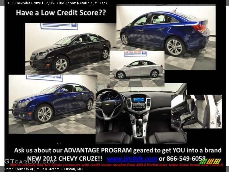 Blue Topaz Metallic / Jet Black 2012 Chevrolet Cruze LTZ/RS