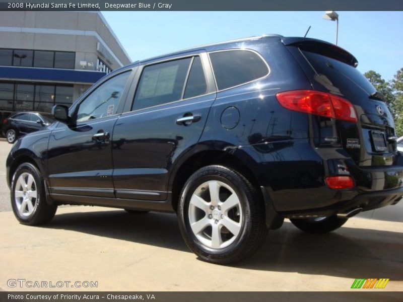 Deepwater Blue / Gray 2008 Hyundai Santa Fe Limited