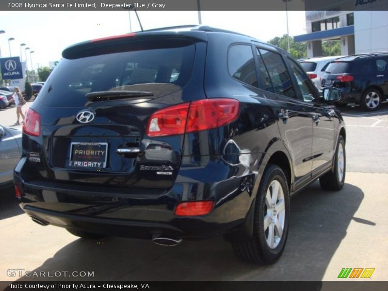 Deepwater Blue / Gray 2008 Hyundai Santa Fe Limited