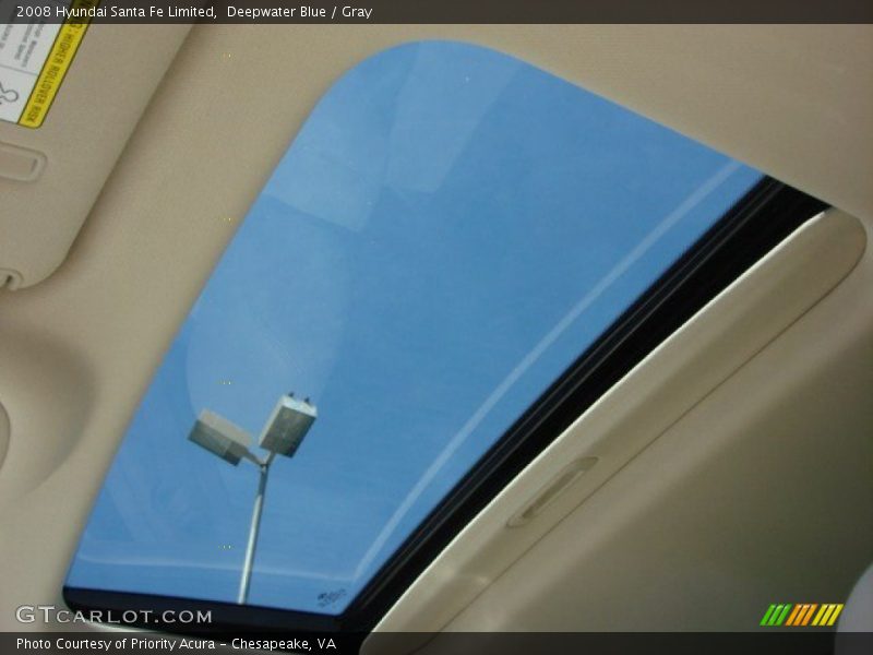 Deepwater Blue / Gray 2008 Hyundai Santa Fe Limited