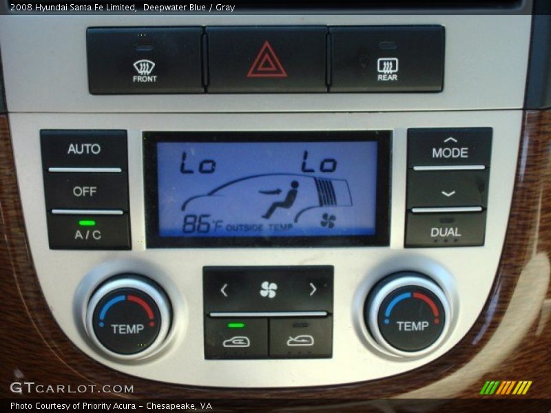 Deepwater Blue / Gray 2008 Hyundai Santa Fe Limited