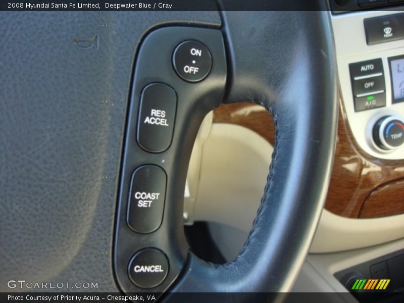Deepwater Blue / Gray 2008 Hyundai Santa Fe Limited