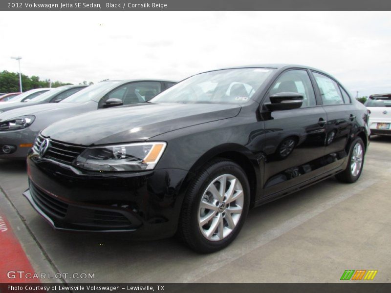 Black / Cornsilk Beige 2012 Volkswagen Jetta SE Sedan