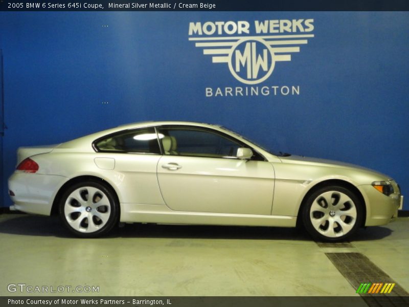 Mineral Silver Metallic / Cream Beige 2005 BMW 6 Series 645i Coupe