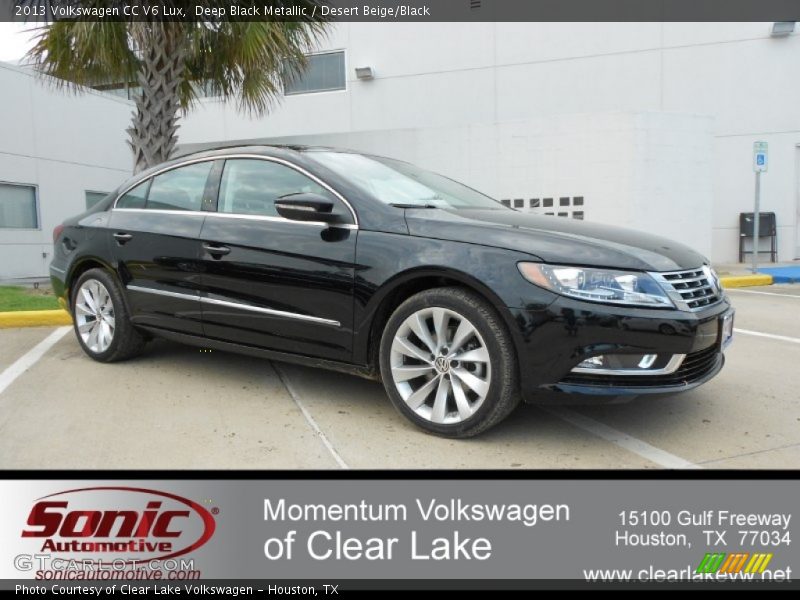 Deep Black Metallic / Desert Beige/Black 2013 Volkswagen CC V6 Lux