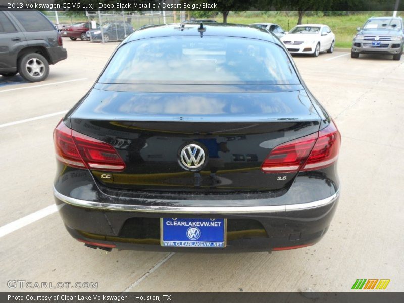Deep Black Metallic / Desert Beige/Black 2013 Volkswagen CC V6 Lux