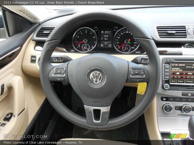 Deep Black Metallic / Desert Beige/Black 2013 Volkswagen CC V6 Lux