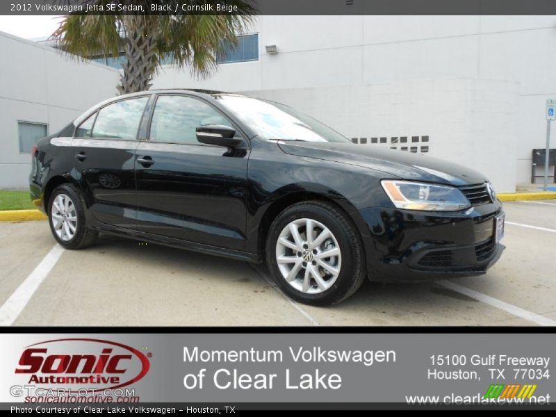 Black / Cornsilk Beige 2012 Volkswagen Jetta SE Sedan