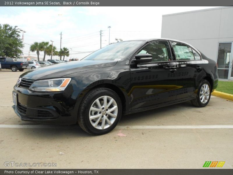 Black / Cornsilk Beige 2012 Volkswagen Jetta SE Sedan