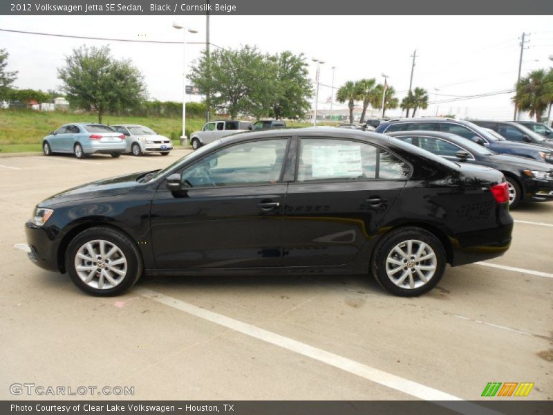 Black / Cornsilk Beige 2012 Volkswagen Jetta SE Sedan
