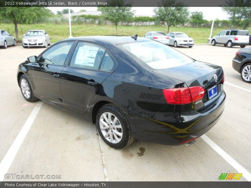 Black / Cornsilk Beige 2012 Volkswagen Jetta SE Sedan