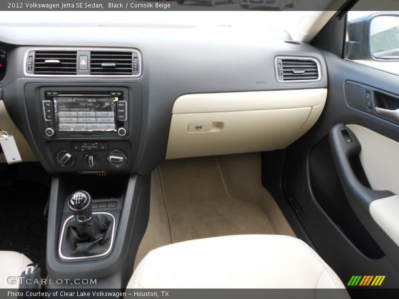 Black / Cornsilk Beige 2012 Volkswagen Jetta SE Sedan