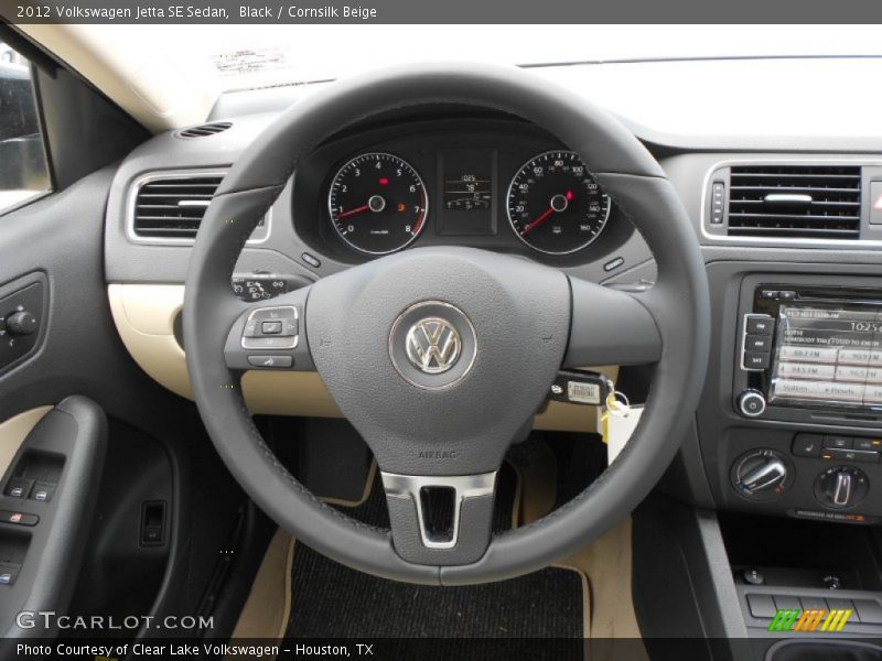Black / Cornsilk Beige 2012 Volkswagen Jetta SE Sedan