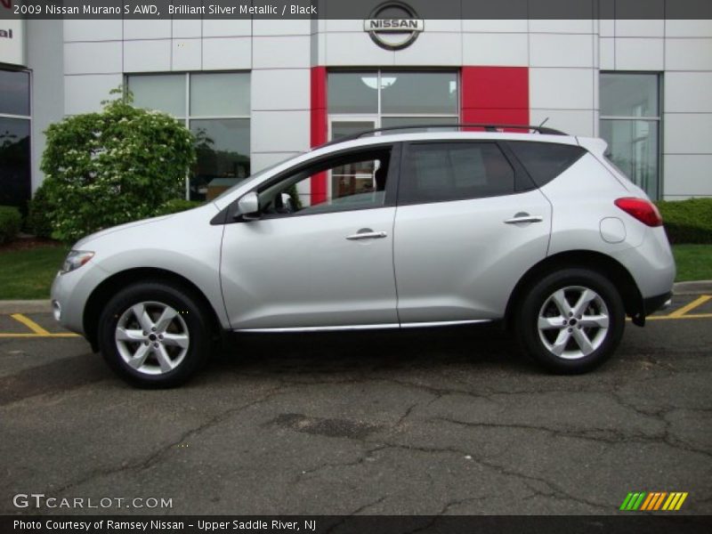 Brilliant Silver Metallic / Black 2009 Nissan Murano S AWD