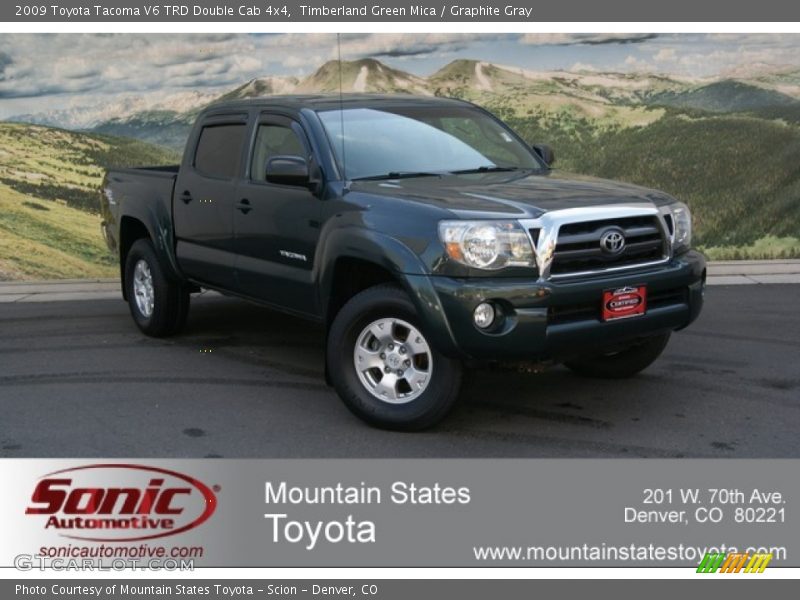 Timberland Green Mica / Graphite Gray 2009 Toyota Tacoma V6 TRD Double Cab 4x4