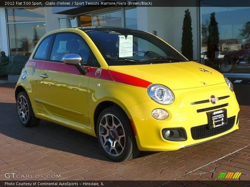 Giallo (Yellow) / Sport Tessuto Marrone/Nero (Brown/Black) 2012 Fiat 500 Sport