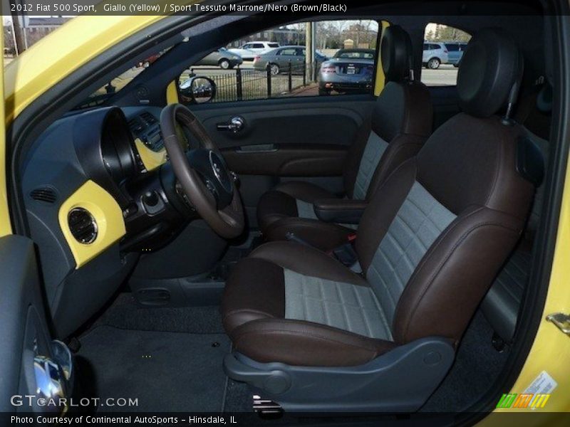 Giallo (Yellow) / Sport Tessuto Marrone/Nero (Brown/Black) 2012 Fiat 500 Sport