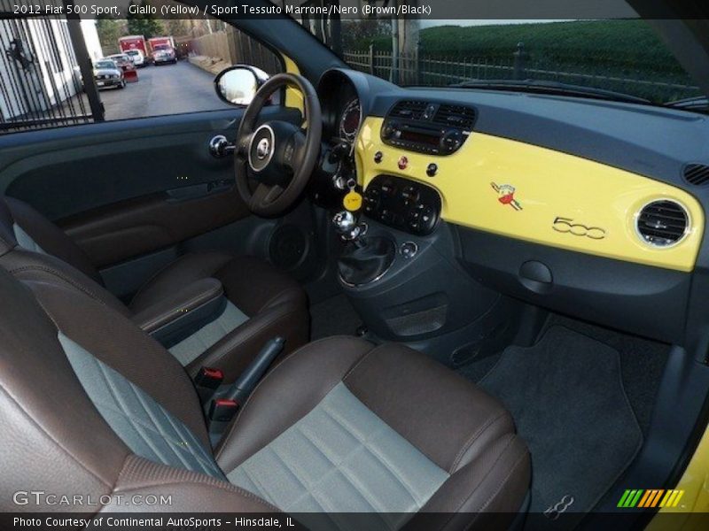 Giallo (Yellow) / Sport Tessuto Marrone/Nero (Brown/Black) 2012 Fiat 500 Sport