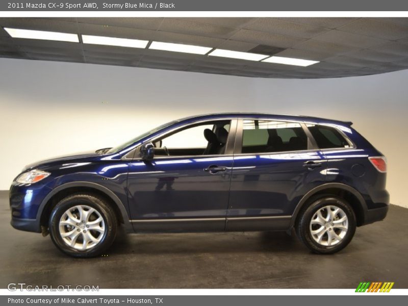 Stormy Blue Mica / Black 2011 Mazda CX-9 Sport AWD