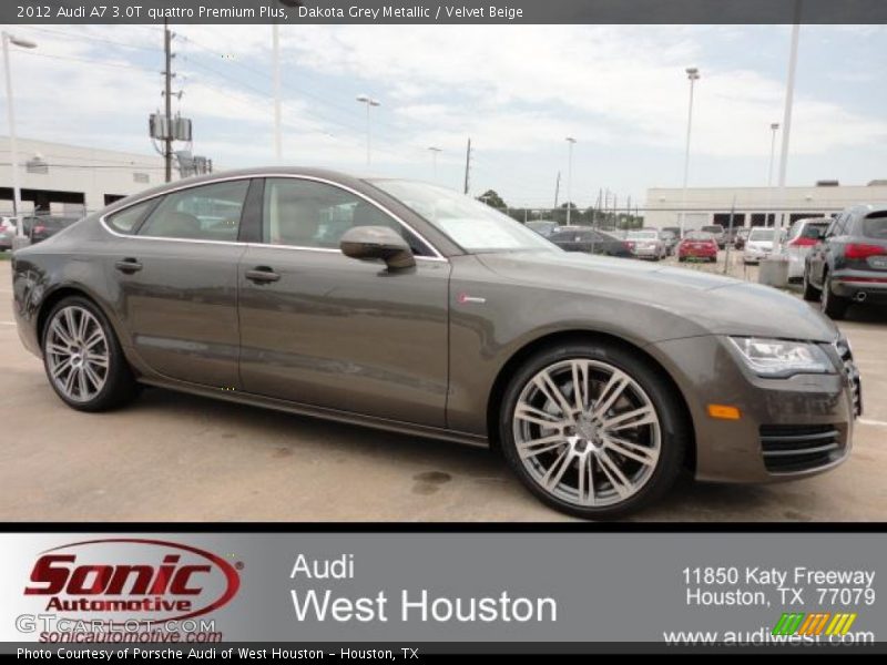 Dakota Grey Metallic / Velvet Beige 2012 Audi A7 3.0T quattro Premium Plus