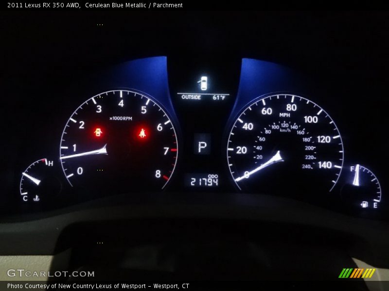 Cerulean Blue Metallic / Parchment 2011 Lexus RX 350 AWD