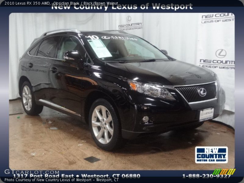 Obsidian Black / Black/Brown Walnut 2010 Lexus RX 350 AWD