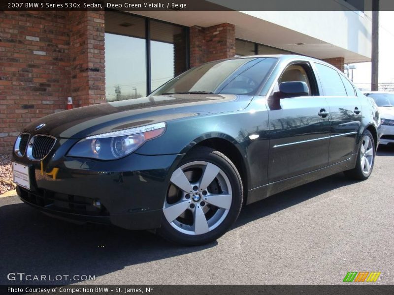 Deep Green Metallic / Beige 2007 BMW 5 Series 530xi Sedan